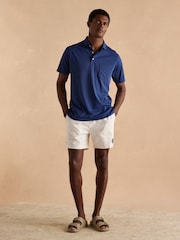 Joules Emmett Navy Jersey Laundered Soft Touch Polo Shirt - Image 3 of 6
