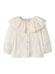 Name It White Collared Cotton Poplin Blouse - Image 3 of 5