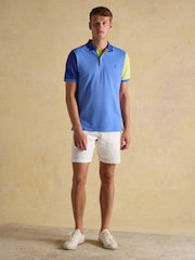 Joules Woody Blue Colourblock Cotton Pique Polo Shirt - Image 4 of 8
