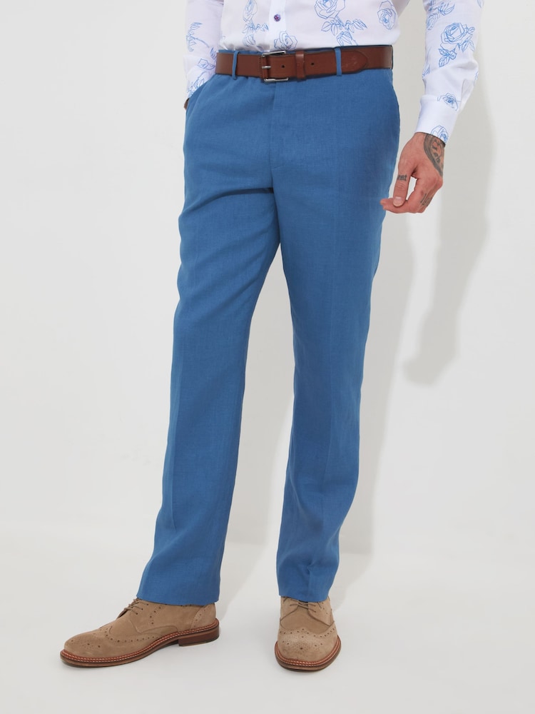 Joe Browns Blue Regular Fit Straight Leg 100% Linen Suit Trousers - Image 1 of 5 Joe Browns Blue Regular Fit Straight Leg 100% Linen Suit Trousers - Image 1 of 5