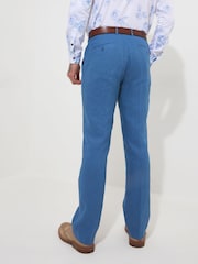 Joe Browns Blue Regular Fit Straight Leg 100% Linen Suit Trousers - Image 3 of 5