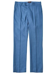 Joe Browns Blue Regular Fit Straight Leg 100% Linen Suit Trousers - Image 5 of 5