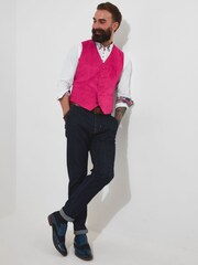 Joe Browns Pink Regular Fit Faux Suede Waistcoat with Contrast Lining - Image 2 of 5