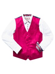 Joe Browns Pink Regular Fit Faux Suede Waistcoat with Contrast Lining - Image 5 of 5