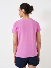 Crew Clothing 100% Cotton Perfect Scoop Short Sleeve Slub T-Shirt - Image 2 of 5