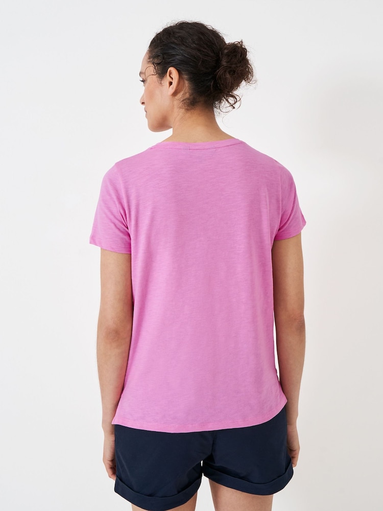 Crew Clothing 100% Cotton Perfect Scoop Short Sleeve Slub T-Shirt - Image 2 of 5