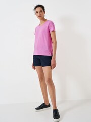Crew Clothing 100% Cotton Perfect Scoop Short Sleeve Slub T-Shirt - Image 3 of 5