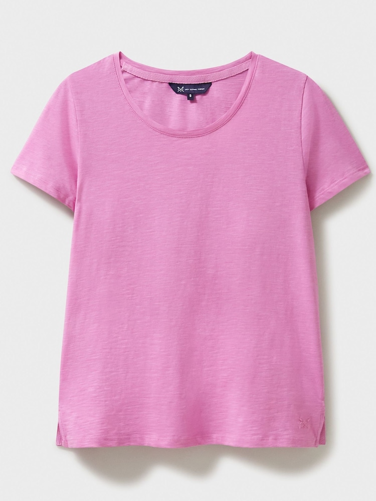 Crew Clothing 100% Cotton Perfect Scoop Short Sleeve Slub T-Shirt - Image 5 of 5