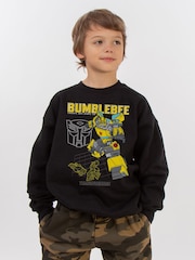 Rags & Rascals Black Hasbro Transformers Bumblebee Sweat Top - Image 1 of 2