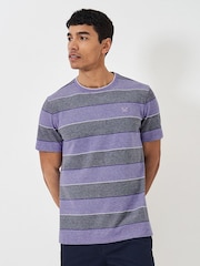 Crew Clothing Purple 100% Cotton Perfect Scoop Short Sleeve Slub T-Shirt - Image 1 of 5