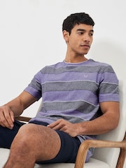 Crew Clothing Purple 100% Cotton Perfect Scoop Short Sleeve Slub T-Shirt - Image 4 of 5