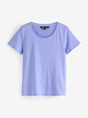 Crew Clothing Purple 100% Cotton Perfect Scoop Short Sleeve Slub T-Shirt - Image 5 of 5