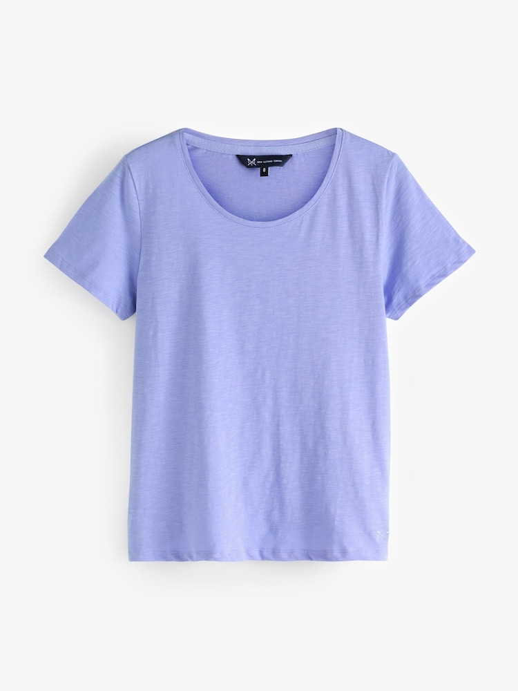 Crew Clothing Purple 100% Cotton Perfect Scoop Short Sleeve Slub T-Shirt - Image 5 of 5