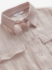 Blush Pink Sheer Textured Long Sleeve Shirt - Image 6 of 7
