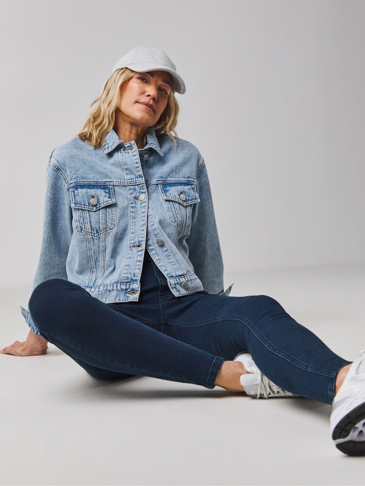 JD Williams Blue High Waist Supersoft Skinny Jeans - Image 1 of 4