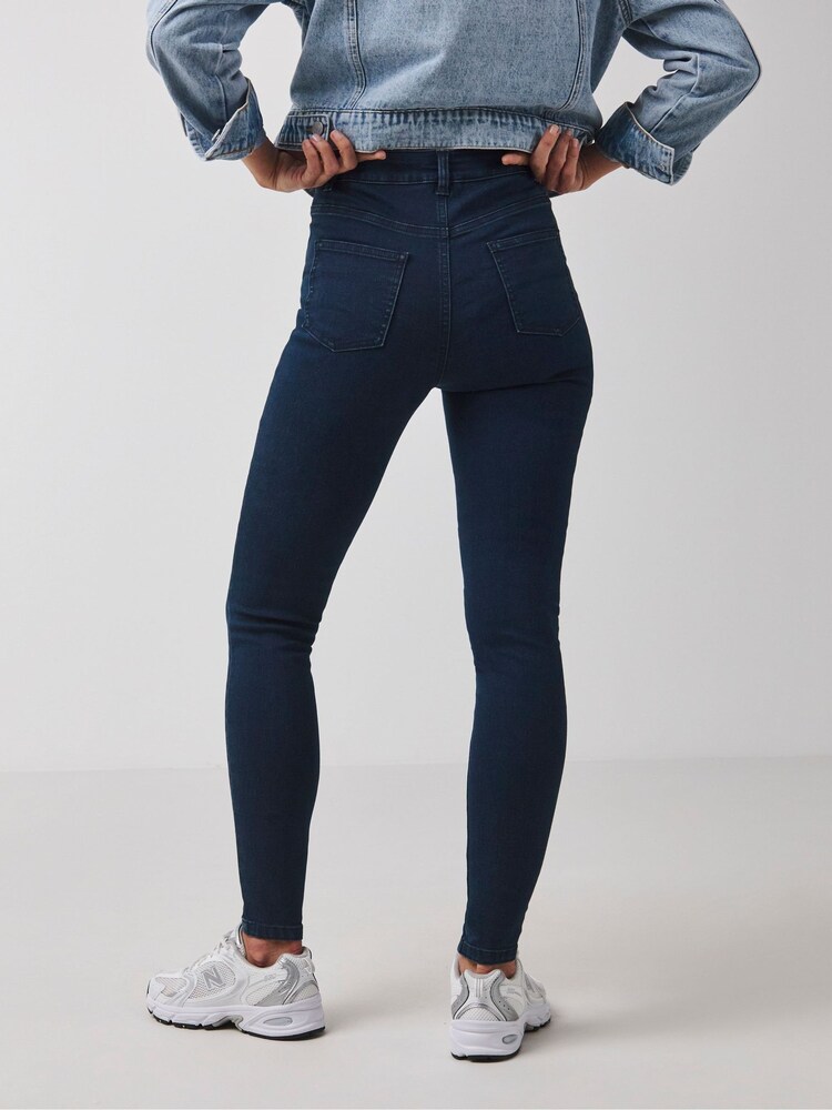 JD Williams Blue High Waist Supersoft Skinny Jeans - Image 2 of 4