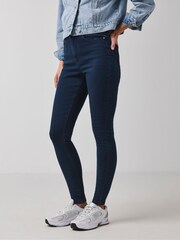 JD Williams Blue High Waist Supersoft Skinny Jeans - Image 3 of 4