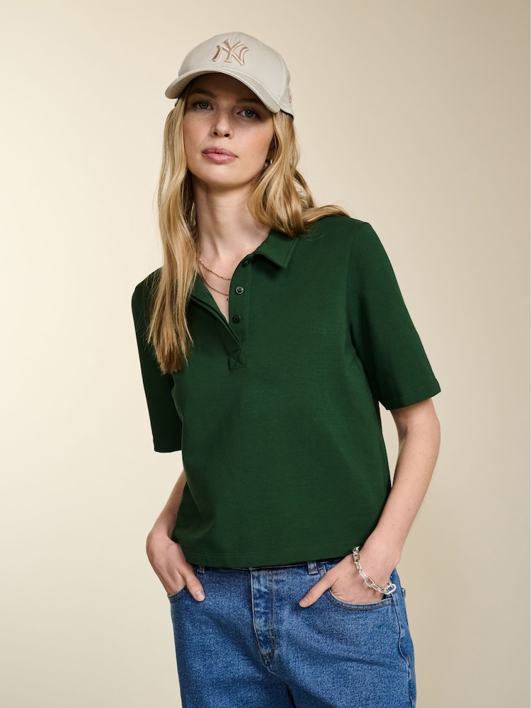 Baukjen Green Margaret Regenerative Cotton Polo Shirt - Image 1 of 4