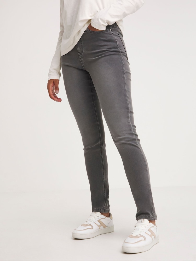 JD Williams Grey High Waist Supersoft Slim Leg Jeans - Image 2 of 4
