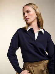 Baukjen Blue Fernanda Regenerative Cotton Rugby Top - Image 1 of 4