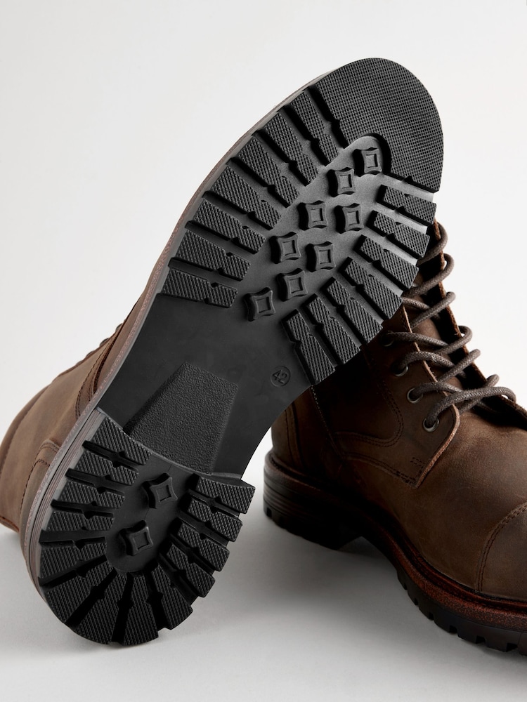 Brown Leather Toe Cap Boots - Image 4 of 5
