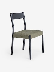 MADE.COM Set of 2 Black and Green Boucle Rhye Dining Chair - Image 4 of 5