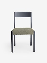 MADE.COM Set of 2 Black and Green Boucle Rhye Dining Chair - Image 5 of 5