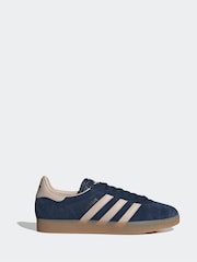 adidas Originals Navy/Pink Gazelle Trainers - Image 1 of 11