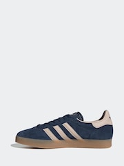 adidas Originals Navy/Pink Gazelle Trainers - Image 3 of 11