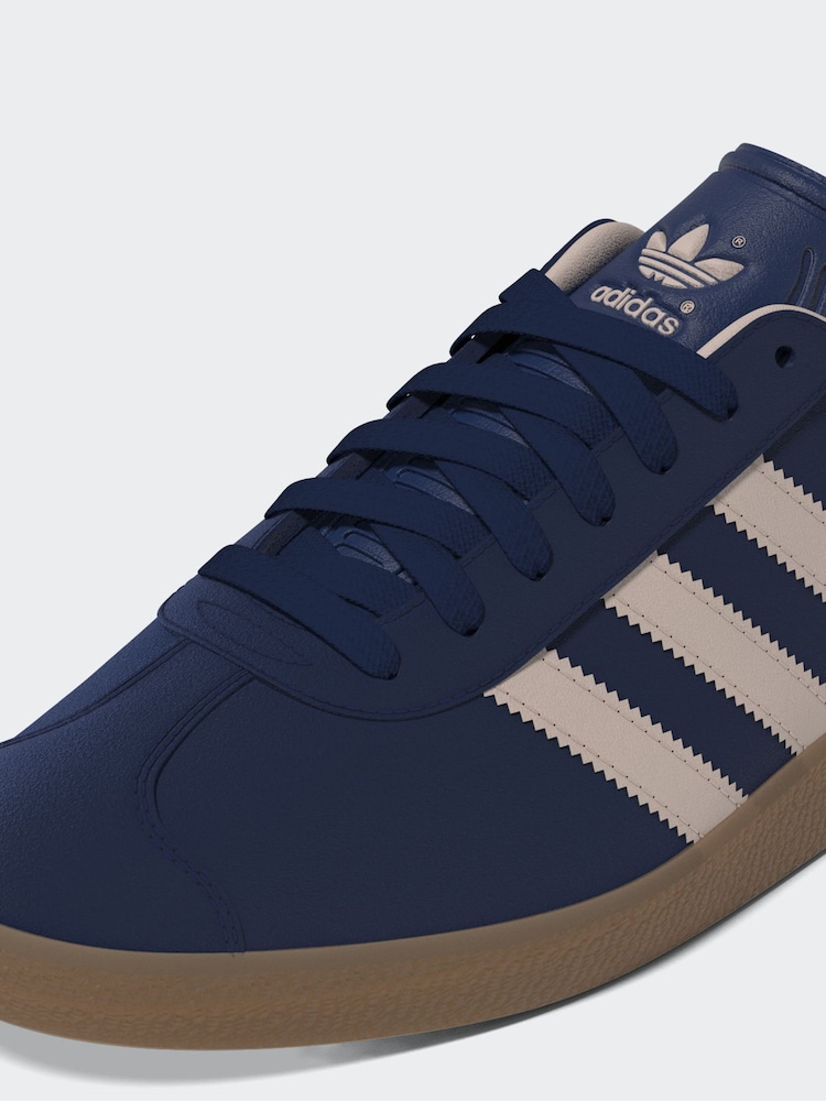adidas Originals Navy/Pink Gazelle Trainers - Image 5 of 11