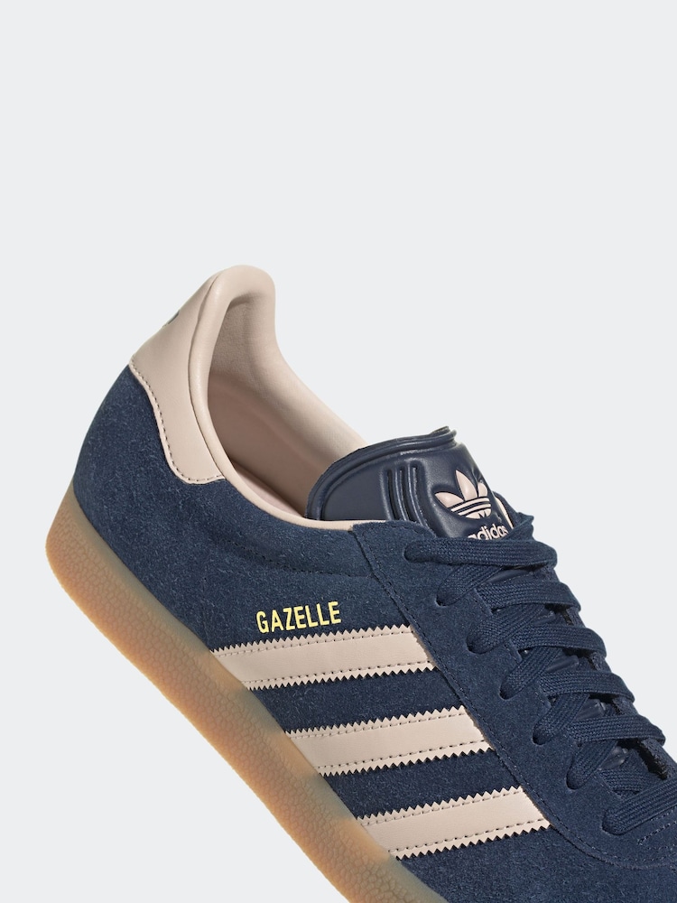 adidas Originals Navy/Pink Gazelle Trainers - Image 10 of 11