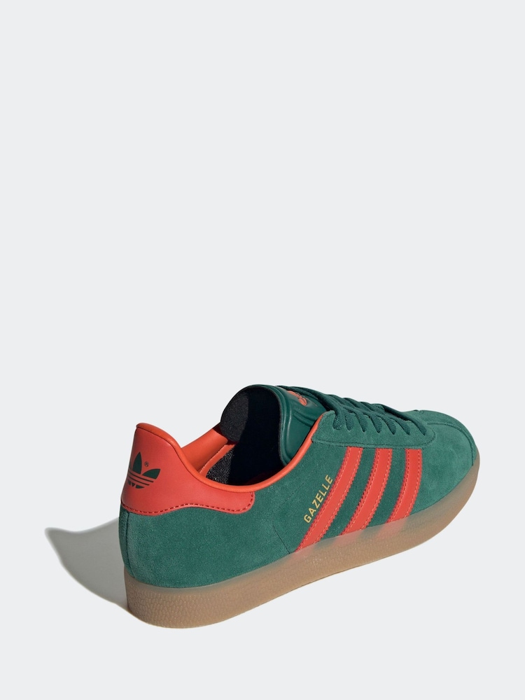 adidas Originals Green/Red Gazelle Trainers - Image 6 of 11