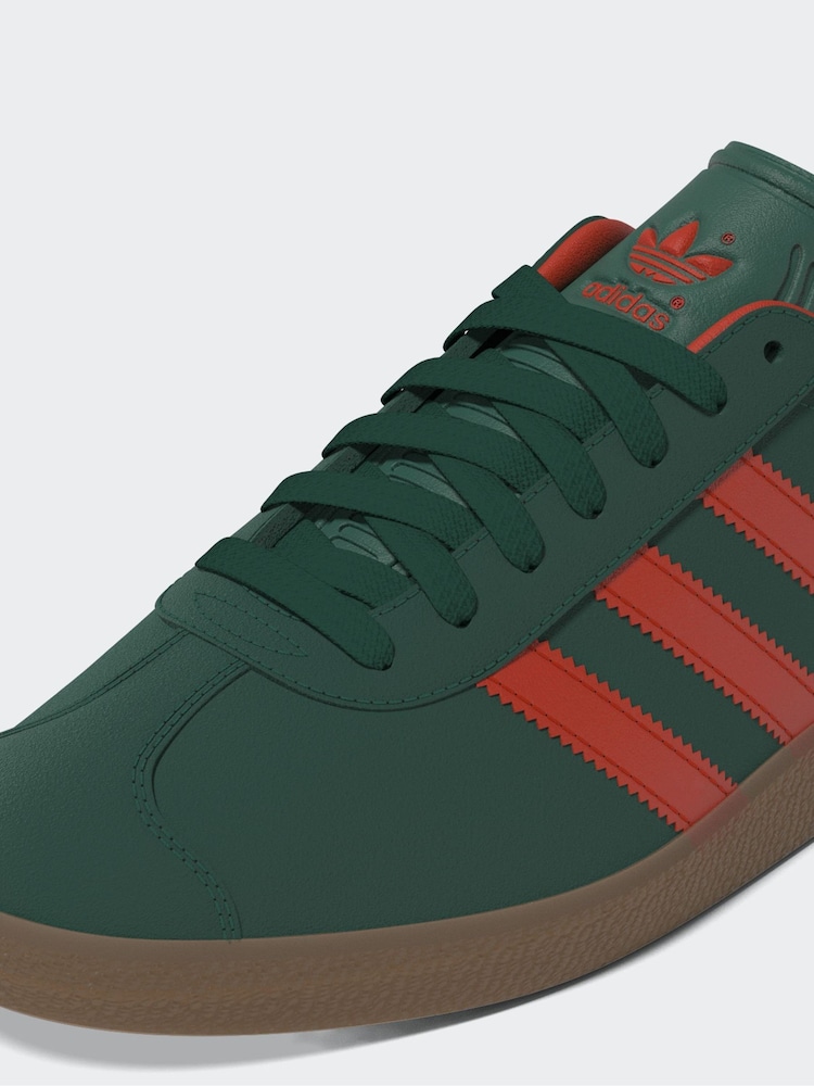 adidas Originals Green/Red Gazelle Trainers - Image 8 of 11