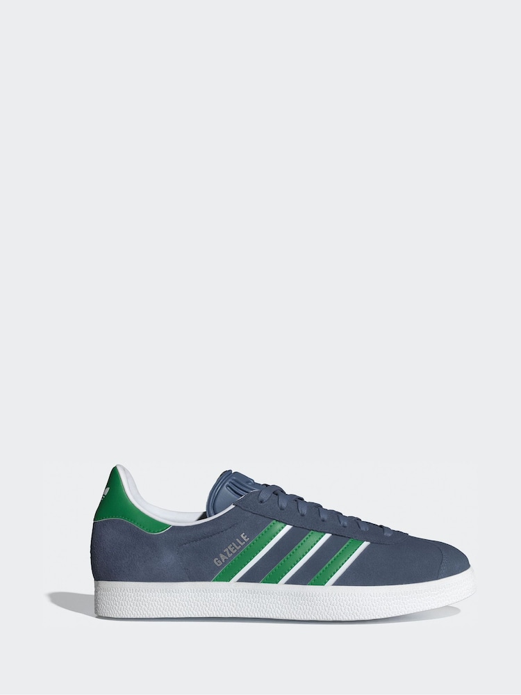 adidas Originals Blue/Green Gazelle Trainers - Image 1 of 8