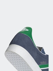 adidas Originals Blue/Green Gazelle Trainers - Image 3 of 8