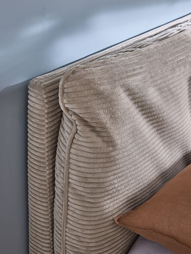 MADE.COM Cream Corduroy Harlow Bed Frame - Image 4 of 4