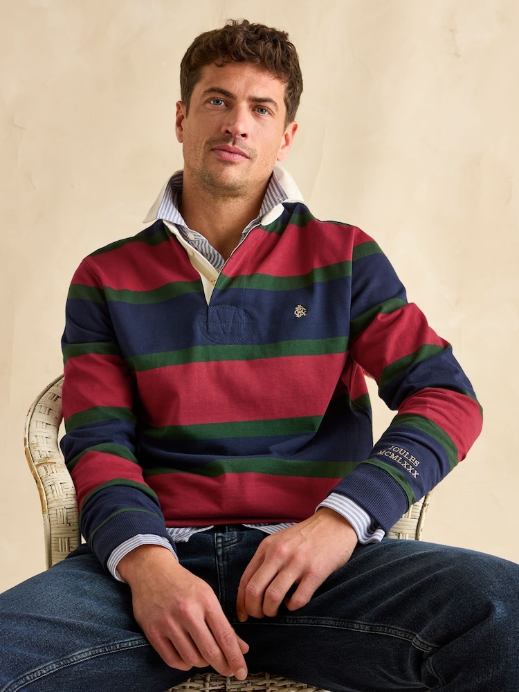 Joules Rugby Club Red & Navy Shirt - Image 4 of 8