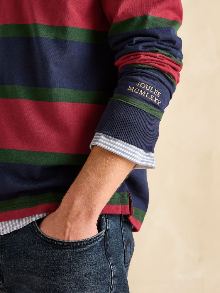 Joules Rugby Club Red & Navy Shirt - Image 6 of 8