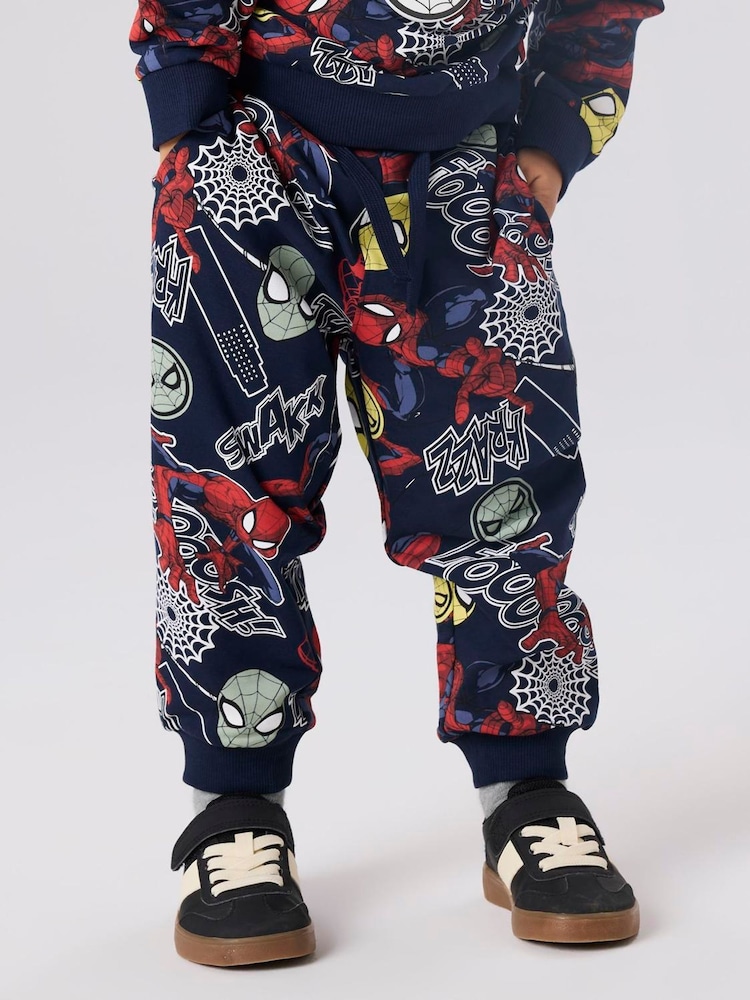 Name It Blue Spiderman Printed Sweatpants - Image 1 of 3 Name It Blue Spiderman Printed Sweatpants - Image 1 of 3