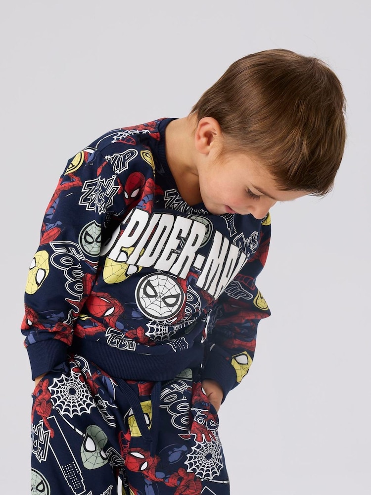 Name It Blue Spiderman Printed Sweatshirt - Image 1 of 5 Name It Blue Spiderman Printed Sweatshirt - Image 1 of 5
