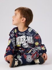 Name It Blue Spiderman Printed Sweatshirt - Image 2 of 5