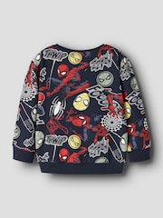 Name It Blue Spiderman Printed Sweatshirt - Image 5 of 5