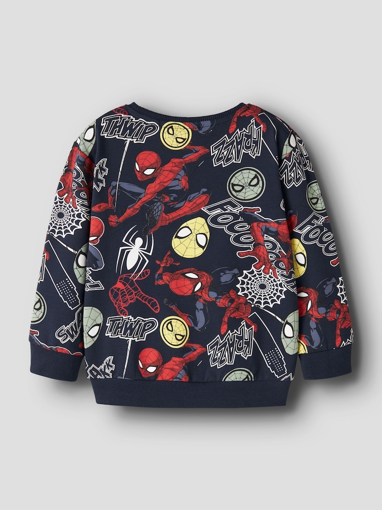 Name It Blue Spiderman Printed Sweatshirt - Image 5 of 5 Name It Blue Spiderman Printed Sweatshirt - Image 5 of 5