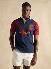 Azul marino/rojo - Joules Short Sleeve Rugby Club Shirt - Imagen 1 de 6