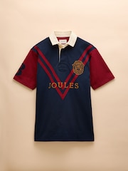Azul marino/rojo - Joules Short Sleeve Rugby Club Shirt - Imagen 6 de 6