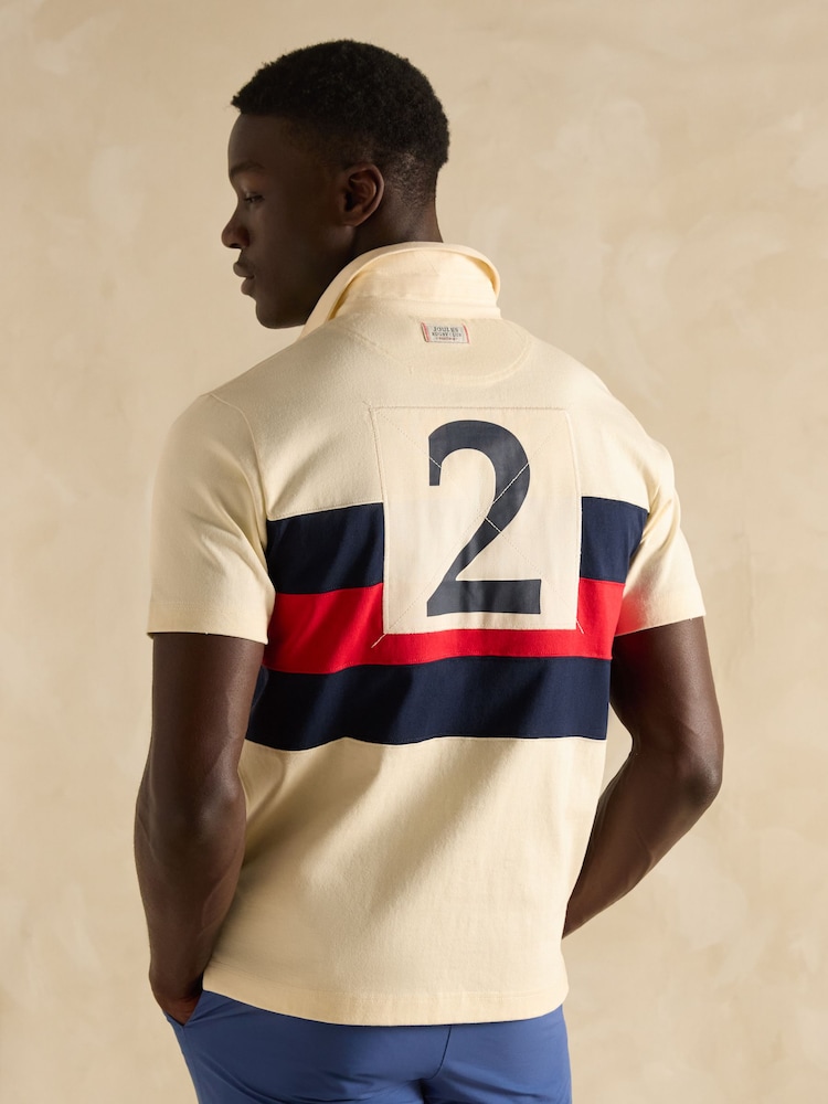 Crema - Joules Short Sleeve Rugby Club Shirt - Imagen 2 de 6