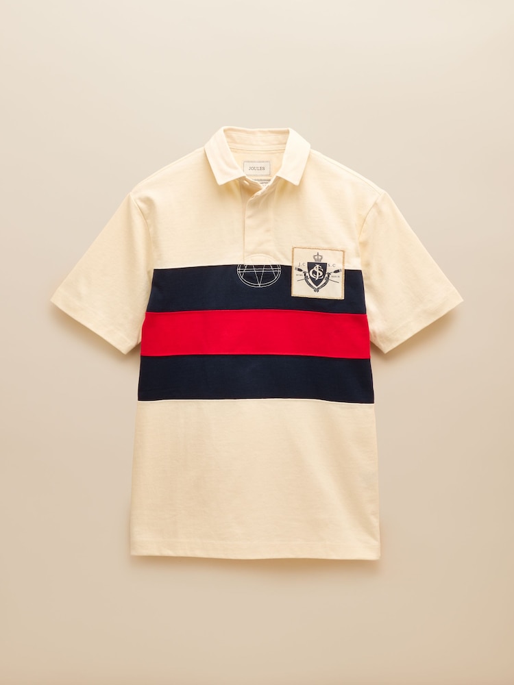 Crema - Joules Short Sleeve Rugby Club Shirt - Imagen 6 de 6