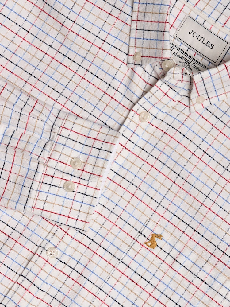 Joules Oxford Cream Check Long Sleeve Classic Fit Shirt - Image 1 of 8