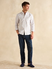 Joules Oxford Cream Check Long Sleeve Classic Fit Shirt - Image 4 of 8