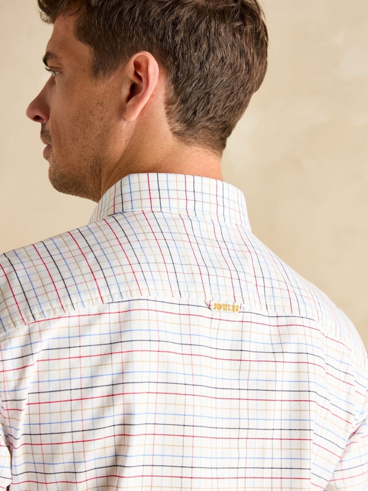 Joules Oxford Cream Check Long Sleeve Classic Fit Shirt - Image 6 of 8